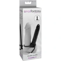 Dildo Anal Double Trouble 15cm Negru
