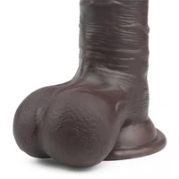 Dildo cu Ventuză Sliding Skin Dual Layer Dong Maro