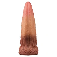 Dildo În Formă De Limbă Platinum 25cm – Strat Dublu Maro