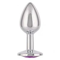 Dop Anal Jewel Mic cu Cristal Ametist, Elegant Argintiu