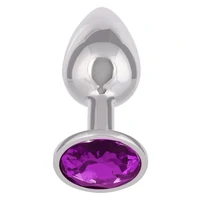 Dop Anal Jewel Mic cu Cristal Ametist, Elegant Argintiu