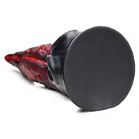 Dragon Tongue — Dildo silicon 24,4 cm, Ventuză Puternică Roșu