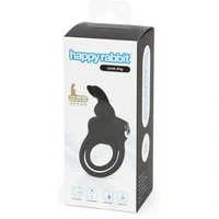 Happy Rabbit - Stimulating USB Rechargeable Rabbit Love Ring Negru