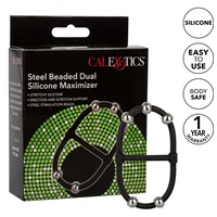 Inel Penis Beaded Dual Silicone Maximizer Negru