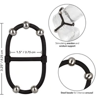 Inel Penis Beaded Dual Silicone Maximizer Negru