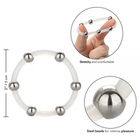 Inel Penis Steel Beaded Silicon XL Transparent