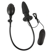 Inflatable Vibrating Anal Plug Negru