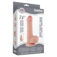 LoveToy Sliding Skin 18.3cm — Realist, Ventuză Detașabilă
