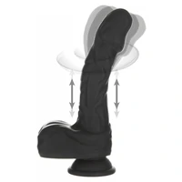 Naked Addiction 23 cm, Vibrator Rotativ și De împingere Negru