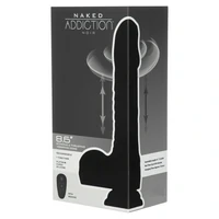Naked Addiction 23 cm, Vibrator Rotativ și De împingere Negru