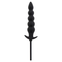 Plug Anal Gonflabil Striat Negru - 18.5–23 cm