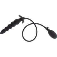 Plug Anal Gonflabil Striat Negru - 18.5–23 cm