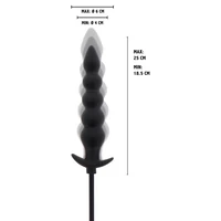 Plug Anal Gonflabil Striat Negru - 18.5–23 cm