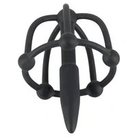 Plug De Penis Cu Cușcă Pentru Cap Negru