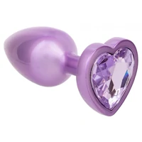 Plug Mic Jewel cu Inimă Diamant – Mov