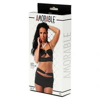 Set Amorable Mini Skirt With Top Negru S-L