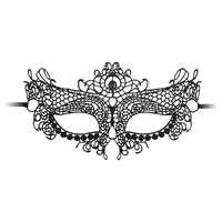 Queen Lace Mask Negru