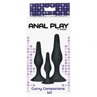 Set 3 Anal Plug Curvy Companions Negru