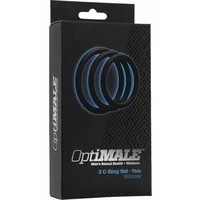 Set 3 Inele Penis OptiMALE C-Ring Thin Negru