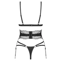 Set 3 Piese Obsessive Lobellis Negru XS-S
