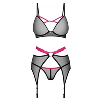 Set 3 Piese Obsessive Novenes Negru XS-S