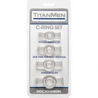 Set 4 Inele Penis TitanMen Tools Transparent