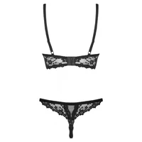 Set Fără Cupe Obsessive Letica Negru S-M
