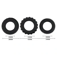 Set Inele Penis Titan 3 în 1 Silicone Negru