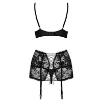 Set Obsessive Peonesia Negru L-XL