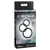 Silicone 3-Ring Stamina Set Negru