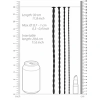 Silicone Spiral Plug Set Advanced Urethral Sounding Negru