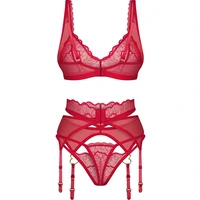 Suspender Set Obsessive Cupide Desir Roșu L-XL