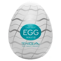 TENGA Egg Wavy II, Compact și Discret cu Textura Ondulată Alb