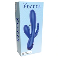Triple Love Vibrator Rabbit Multifuncțional Albastru