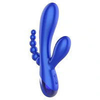 Triple Love Vibrator Rabbit Multifuncțional Albastru