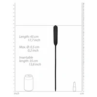 Vibrating Plug Extra Long Urethral Sounding Negru