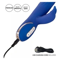 Vibrator Silicone Rotating Rabbit Albastru
