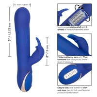 Vibrator Silicone Rotating Rabbit Albastru