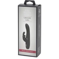 Vibrator Slimline Rabbit Greedy Girl Negru