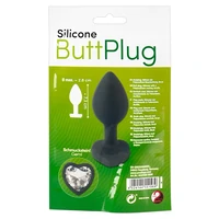 You2Toys Dop Anal Compact Din silicon cu Piatră Inimă 7.3cm Negru