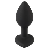 You2Toys Dop Anal Compact Din silicon cu Piatră Inimă 7.3cm Negru