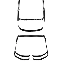 ZADO Set Hamuri Din Piele Reglabile cu Detalii Metalice M-L Negru M-L