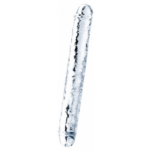 Dildo Dublu 30cm Flawless Transparent pe Denysa.ro