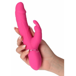 Rabbit Thrill Bunny Vibrator Reîncărcabil, Stimulator Dublu G Roz