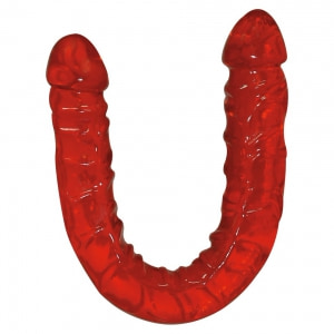 Dildo Dublu Ultra-Dong Roșu pe Denysa.ro