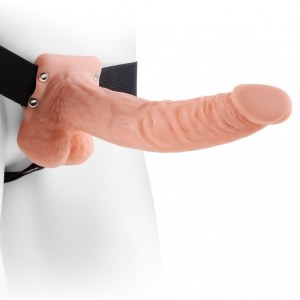 Strap On Unisex Hollow cu Testicule pe Denysa.ro