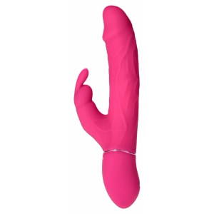 Rabbit Thrill Bunny Vibrator Reîncărcabil, Stimulator Dublu G Roz