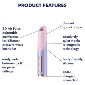 Satisfyer Bold Kiss Stimulator Clitoridian cu 30 de programe Mov