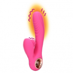 Loveline Rabbit Heat – Limbă Oscilantă, încălzire 13.5 cm Roz pe Denysa.ro