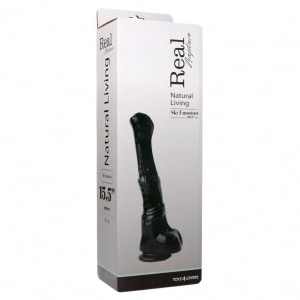 Pegasus Negru 40 cm Dildo Supradimensionat Din TPR cu Ventuză